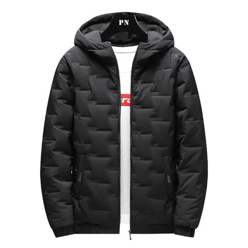 Men's Jacket Short Warm Hooded Cotton Jacket Men