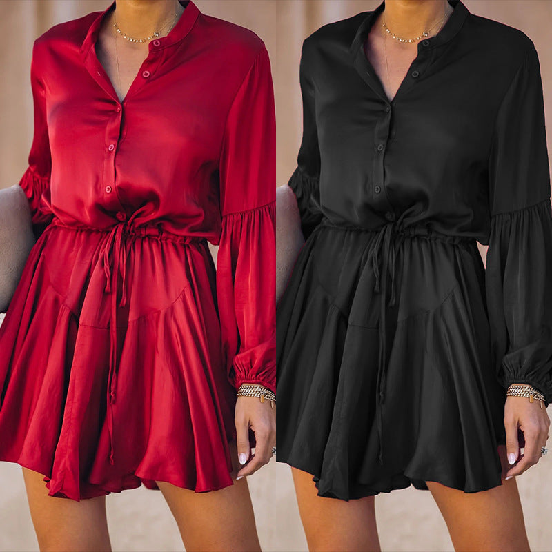 Summer Ladies Shirt Dress Women Dresses Lady Wrap Wear