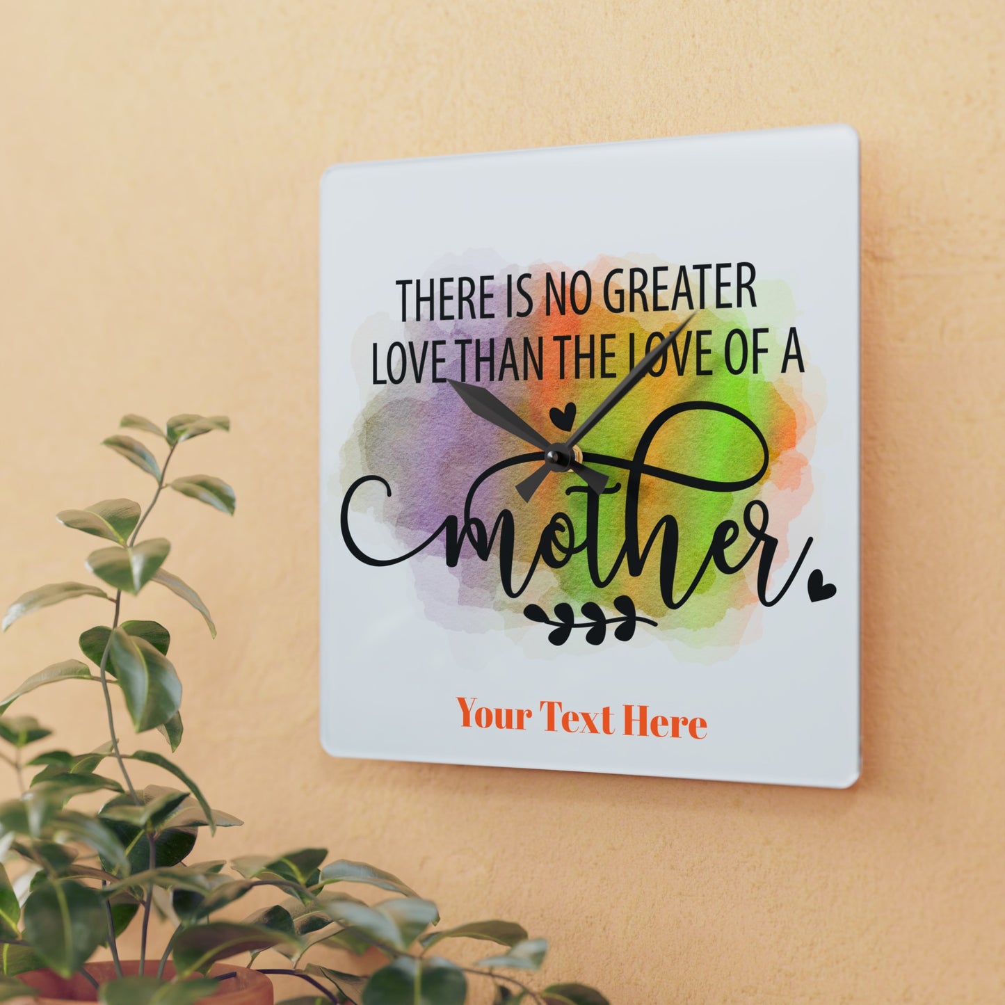 Acrylic Wall Clock- Personalize Gift With Mother's Day Messages