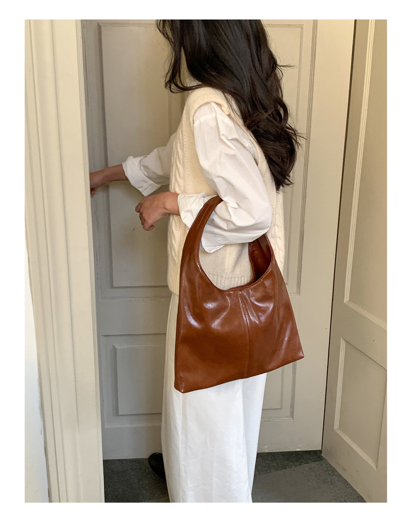 Large Capacity Soft Leather Handbag For Women