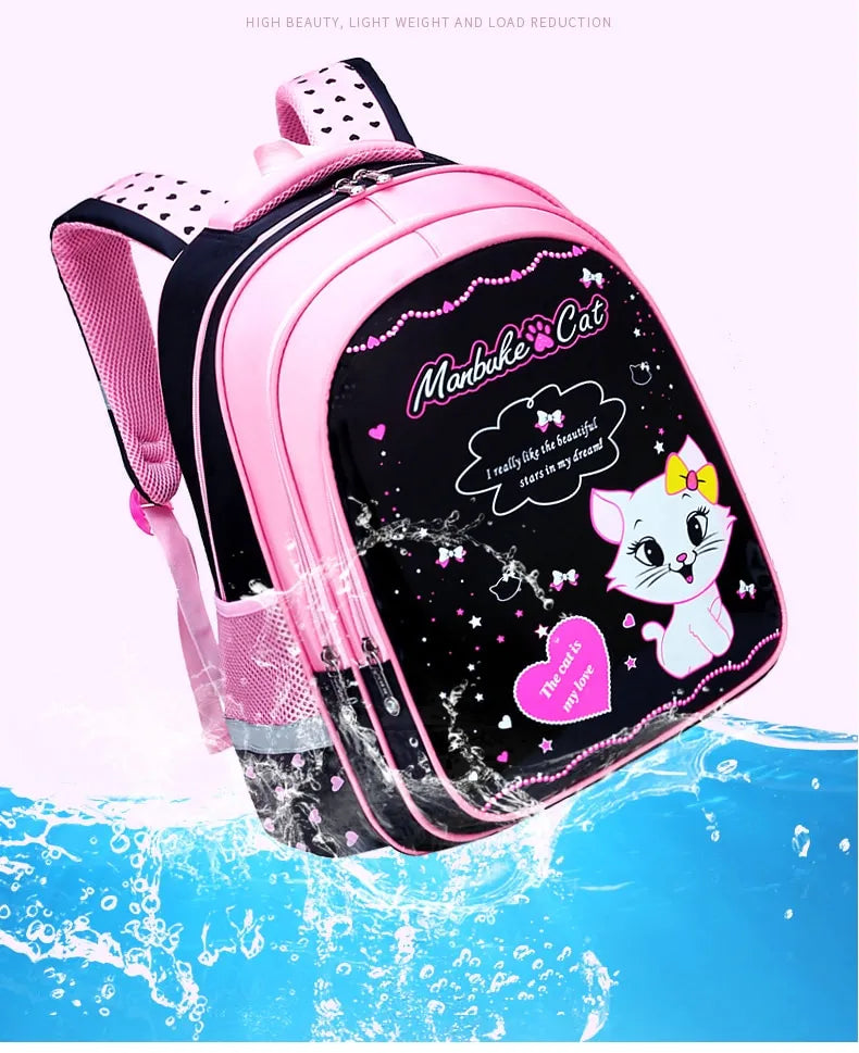 Kids School Cute Cat Print Backpack