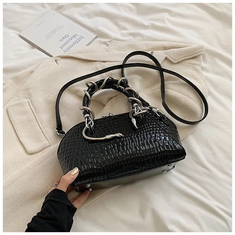 European And American Fashion Stone Pattern Personality Retro Easy Matching Portable Crossbody Shell Bag