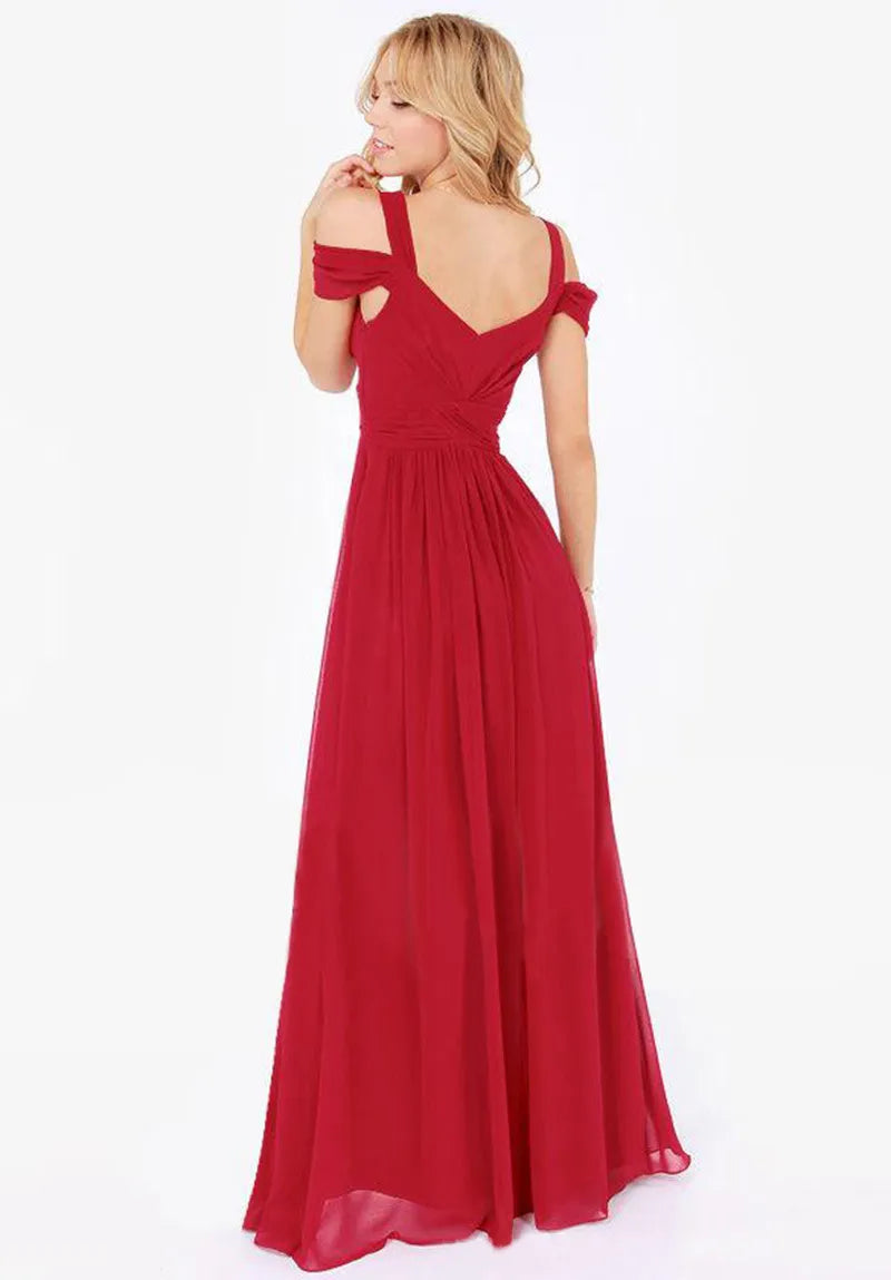 Long Floor Length Elegant Greek Style Pleated Dress
