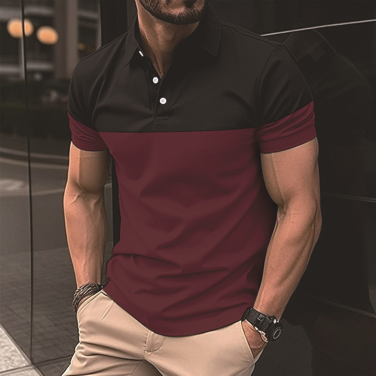 Men's Casual Polo Shirt T-shirt Top