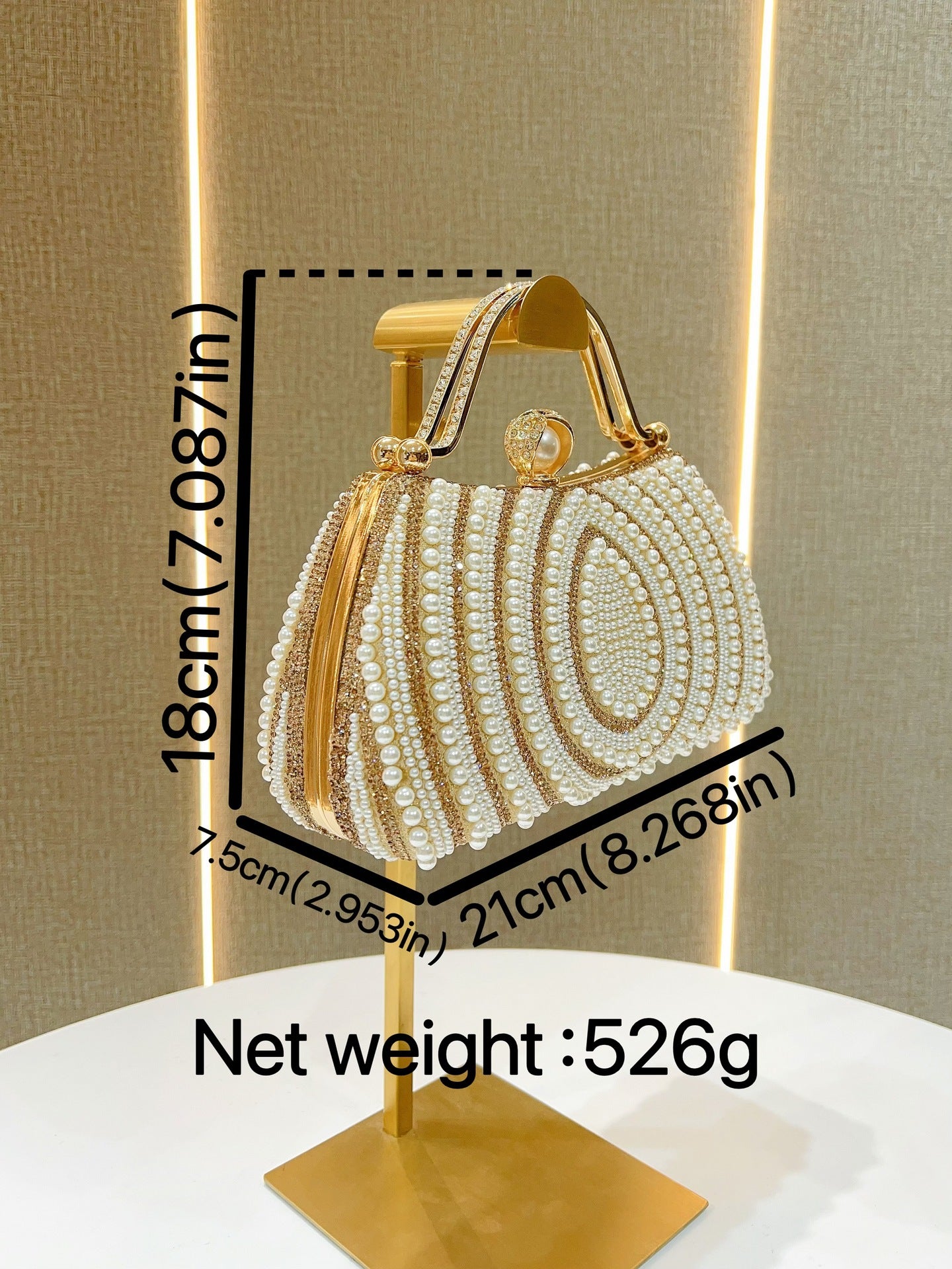 Women's Pearl Diamond Shoulder Handbag