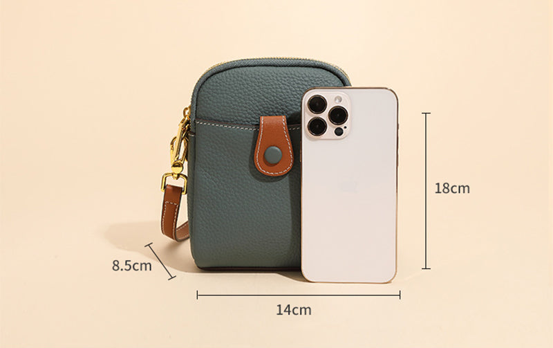 Lychee Pattern Mobile Phone Bag Small High Quality Leather Crossbody Bags For Women Wallet