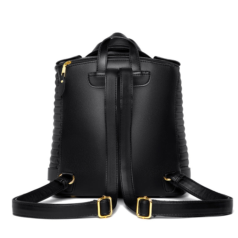 Soft Leather Textured Jacket Trendy Wild Clothes Backpack