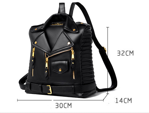 Soft Leather Textured Jacket Trendy Wild Clothes Backpack