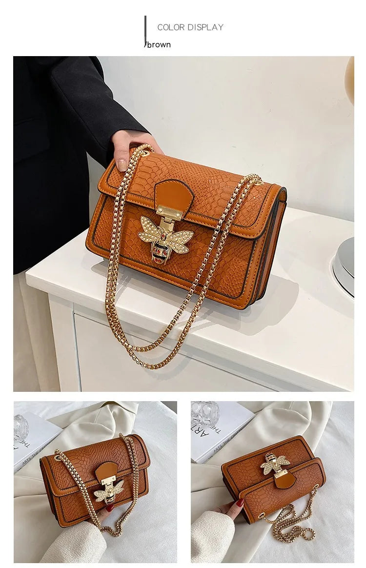 Fashionable Stylish Chain Shoulder Trendy Retro Messenger Bag