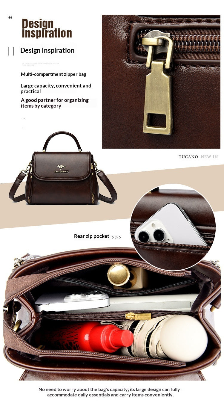 Retro High-end Textured Tote And Shoulder Bag