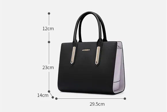 Fashion contrast leather handbag