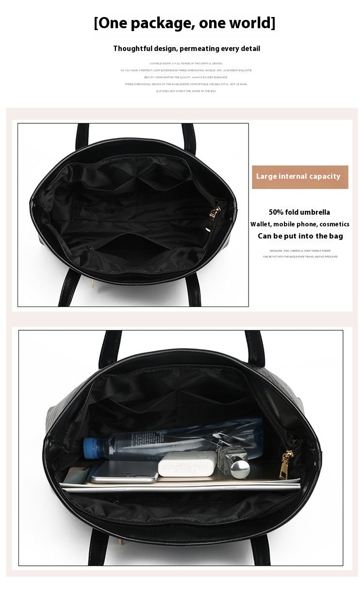Women's Soft Leather Portable Large Capacity Shoulder Bag