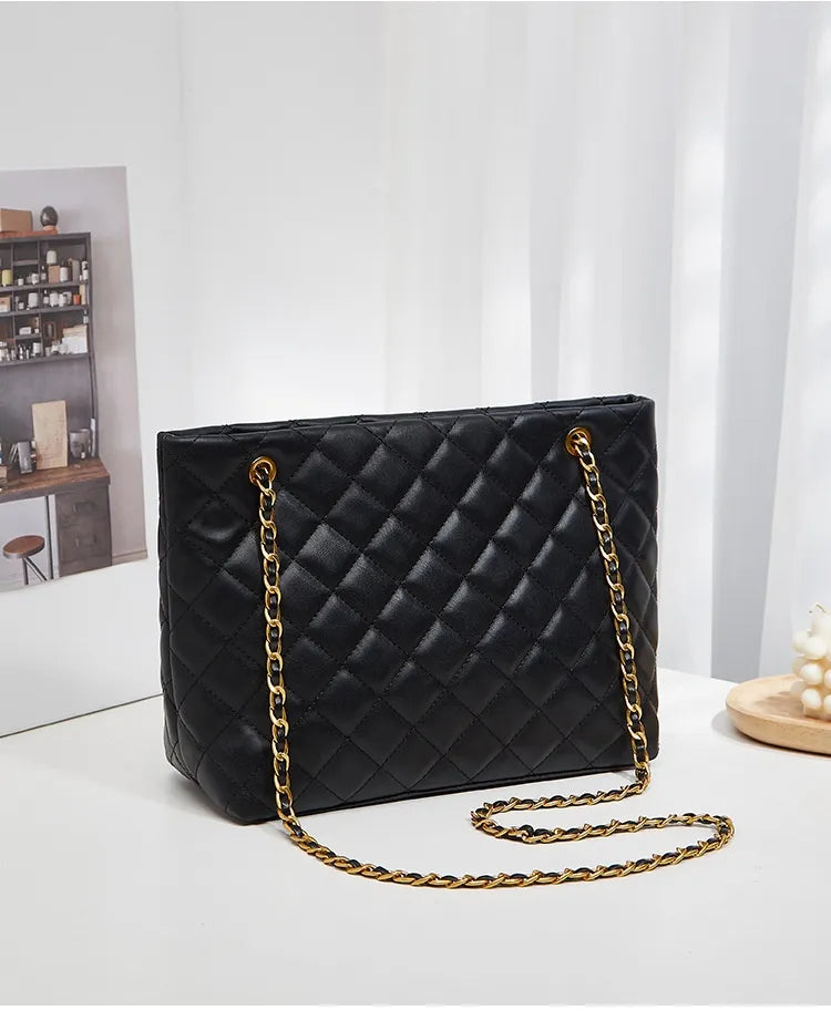 Rhombus Casual Tote Bag Vintage Chain Bag Shoulder