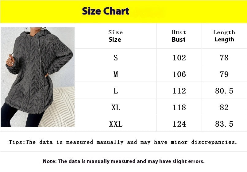 Women's Polyester Hooded Knitted Long Sweater