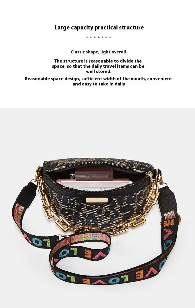 Women's Fashion Chest Bag Shoulder Bag Leopard Print Waist Bag