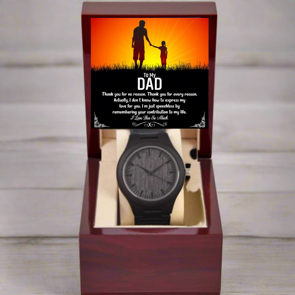 Wooden Watch + MC (NO ENGRAVING)- Customize With DAD Messages