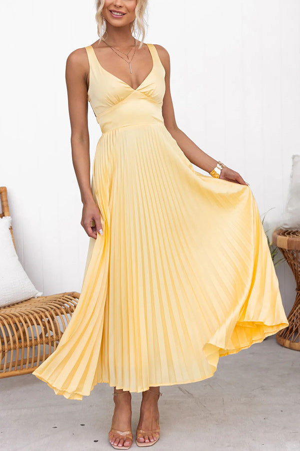 Sling Folding Satin Sling Dress