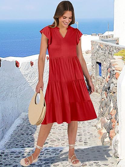 Mid-length Stitching Big Swing Pocket Dress