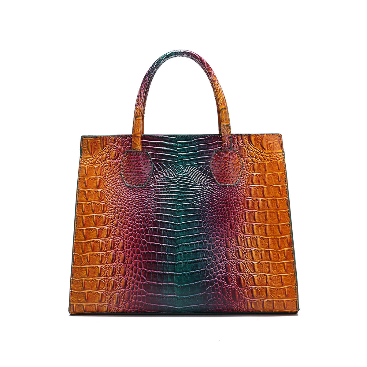Womens Crossbody Tote Bag  With Vibrant Crocodile-Grain Design