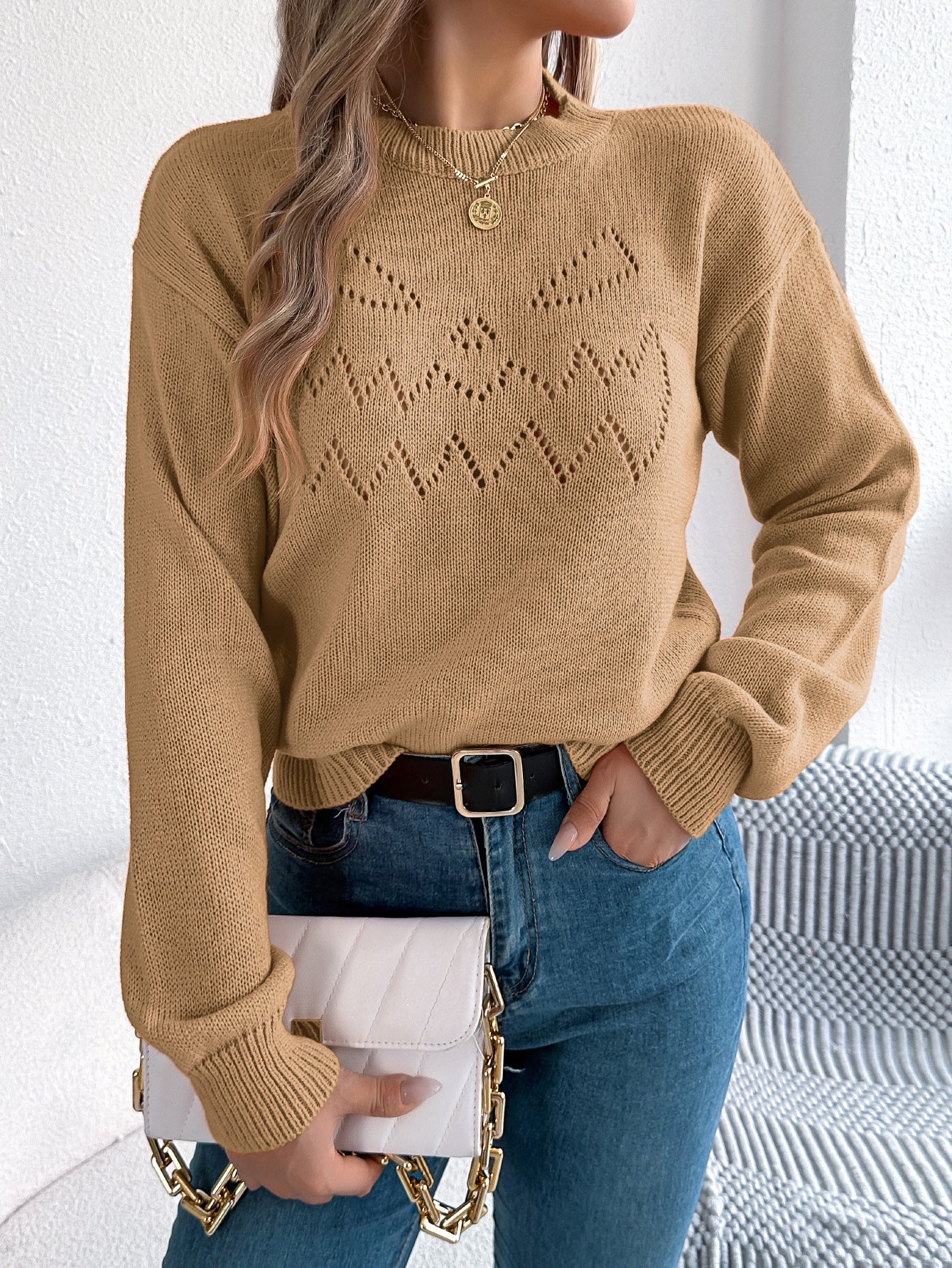 Hollow-out Lantern Long Sleeve Pullover Halloween