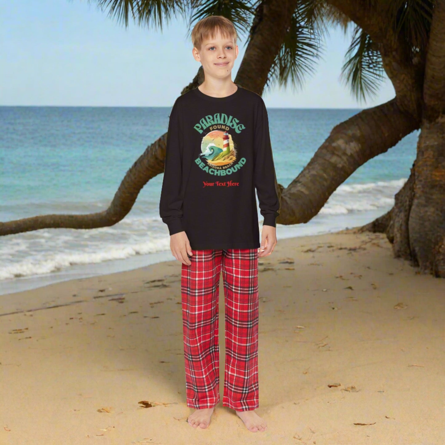 Youth Long Sleeve Holiday Outfit Set - Personalize With Beach Themes