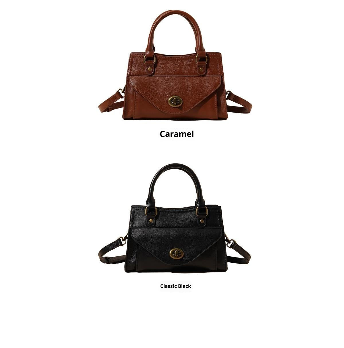 First Layer Leather One-shoulder Women's Bag All-match Solid Color Casual Crossbody