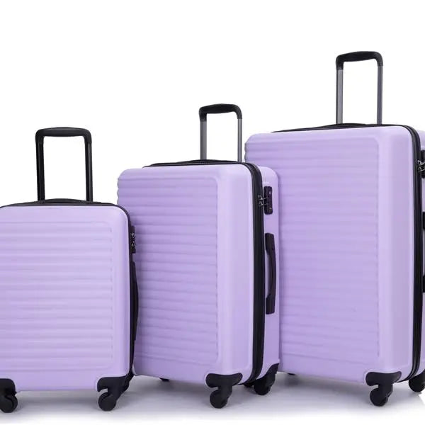 3-piece Luggage Set ABS, With Two Hooks, Swivel Wheels, TSA Lock- FREE USA SHIPPING