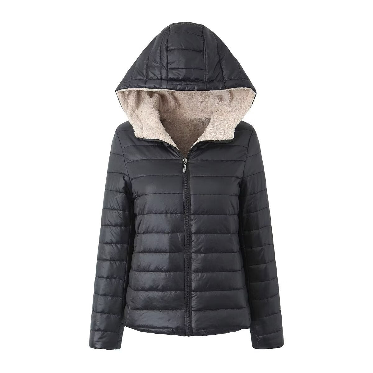 European And American Short Velvet Loose Hooded Cotton Jacket Jacket