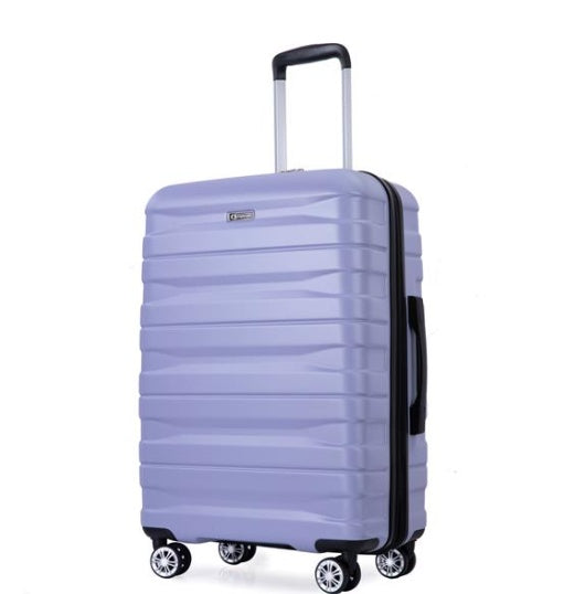 3 Piece Suitcase Set PC Lightweight And Durable Expandable Carrying Case With Two Hooks, Double Swivel Wheels, TSA Lock, 21-25-29 Light Purple- FREE USA SHIPPING