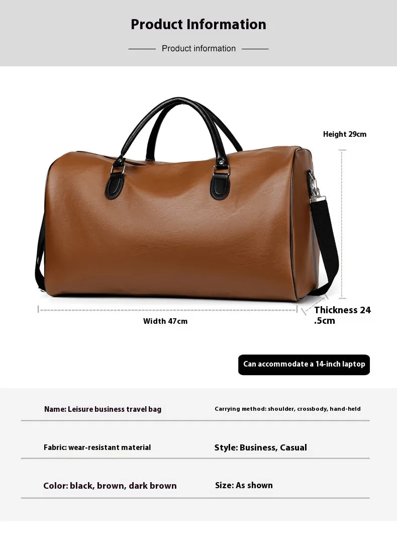 Fashion Commuter Leather Portable Travel Bag