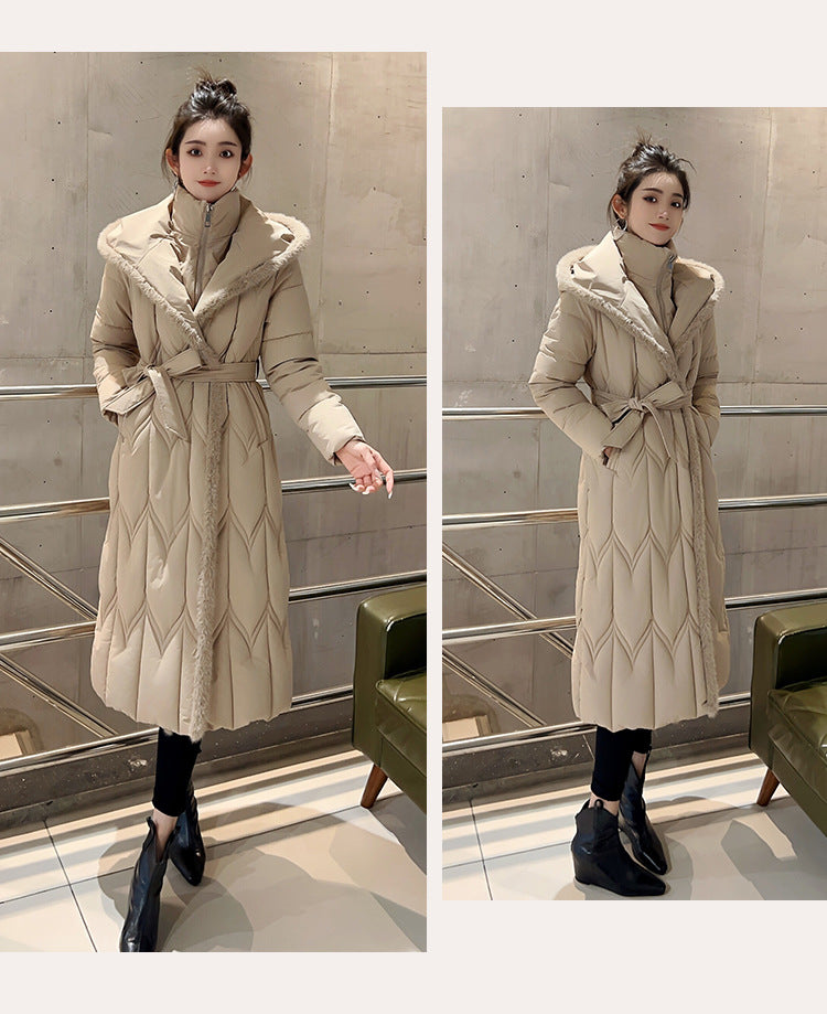 Stitching Elegant Slim Large Cotton-padded Clothes