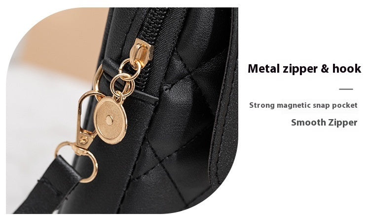 Simple All-match Messenger Bag Pearl Vertical Model In Square Shape