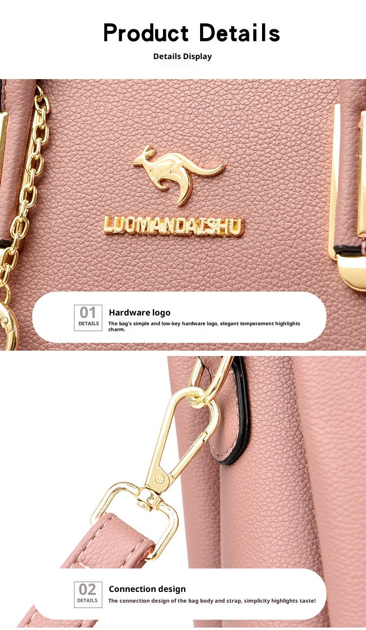 Large Capacity Versatile Women's Bag With Lychee Texture