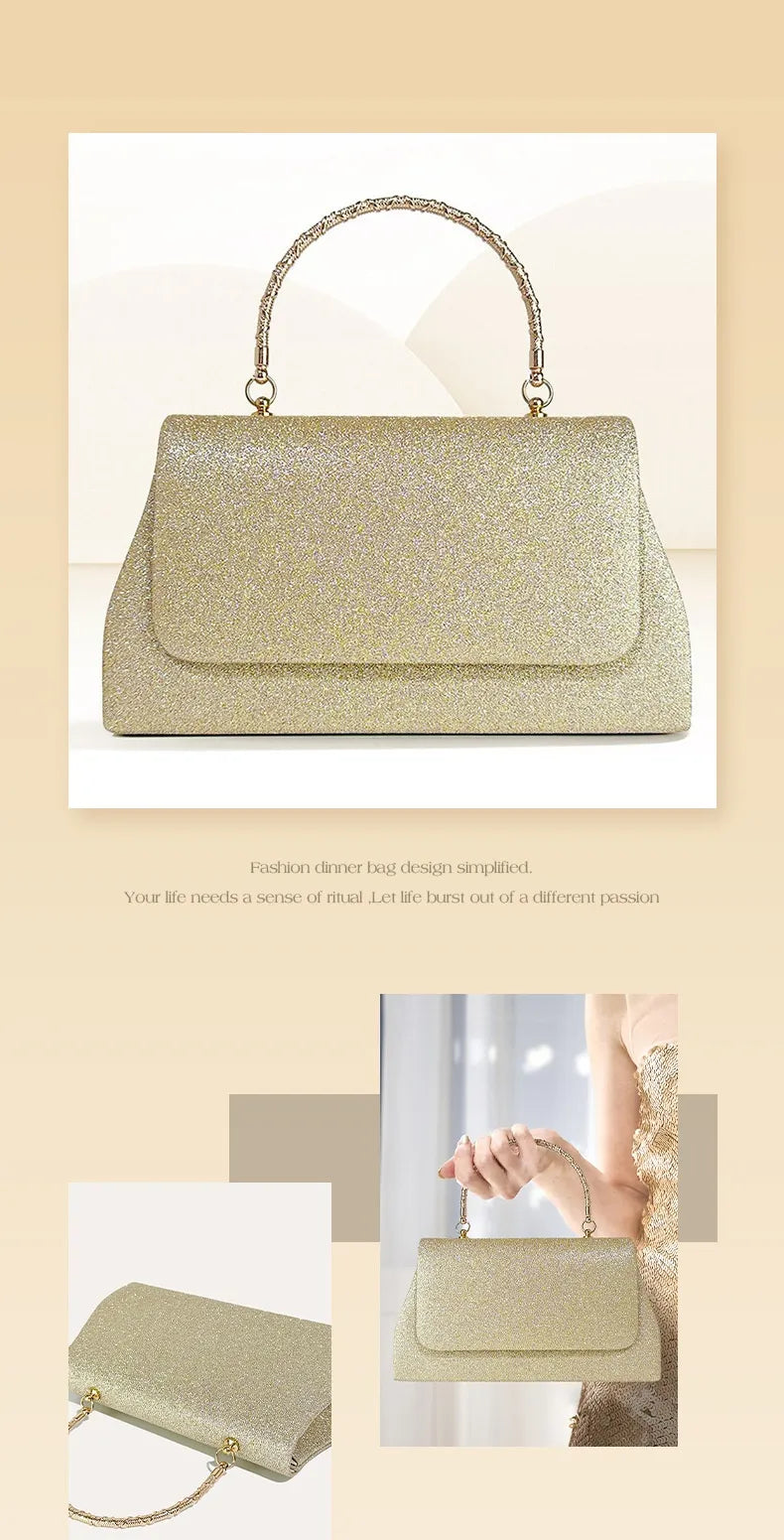 Women's Handbag Niche Glitter Hand Carrying Dinner Party Simple