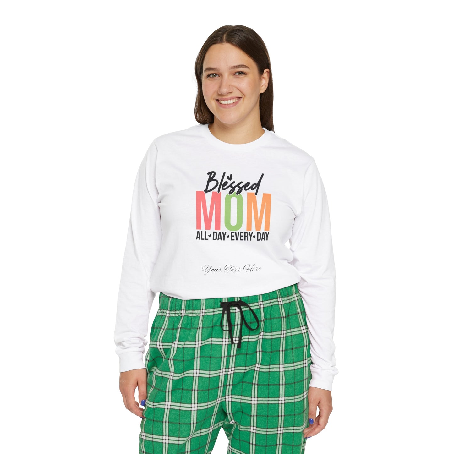 Women's Long Sleeve Pajama Set - Personalize With Mother's Day Messages