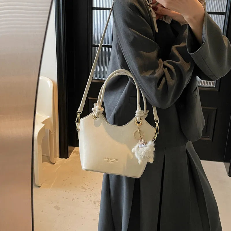 Sweet Style Zipper PU Square Women's Shoulder Crossbody Bag Solid Color Popular Commuting Fashion Small Square Bags
