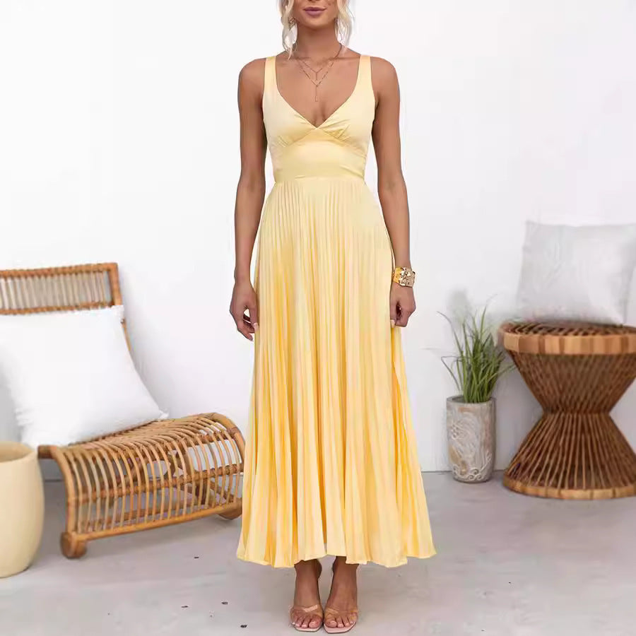 Sling Folding Satin Sling Dress