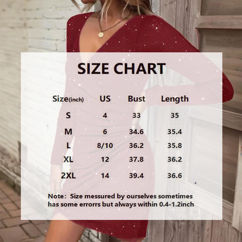 Elegant Women's Solid Color V-Neck Bodycon Dress- Free USA Shipping