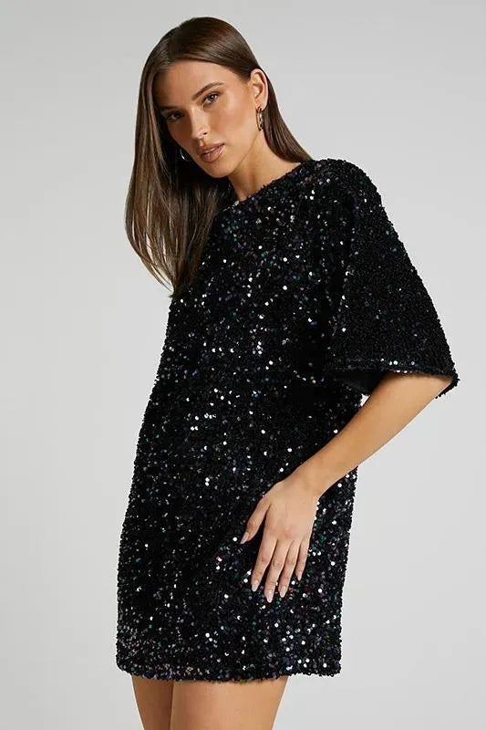 Women's Simple Casual Shoulder Beaded Dress