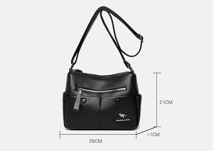 Middle-aged Mom Shoulder Simple All-matching Soft Leather Bag