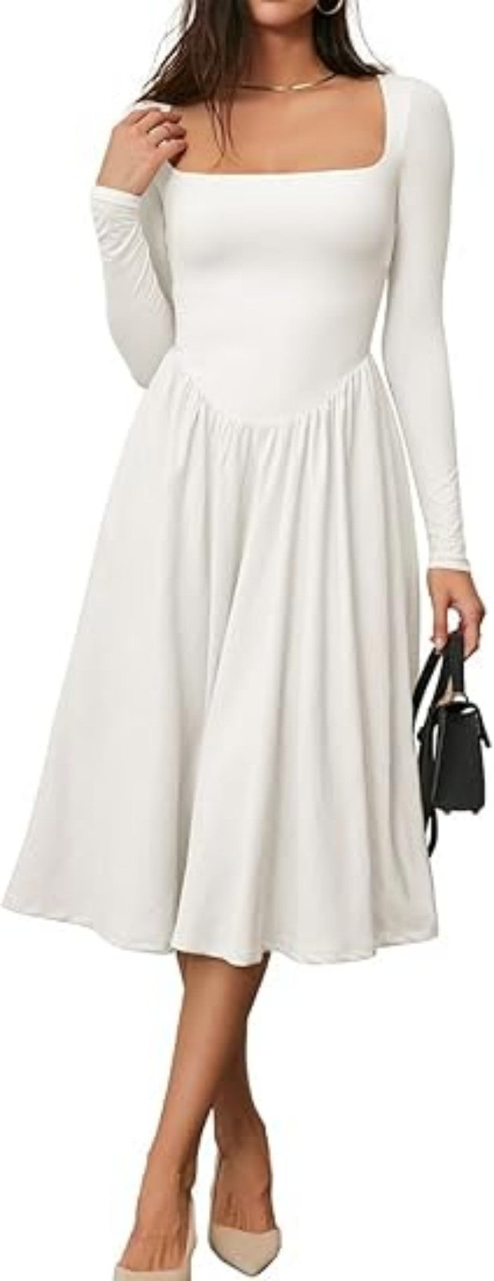 Women's Solid Color Long Sleeve Bottoming Dress