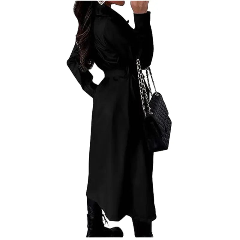 Women's Coat Plus Size Trench Coat Tie-front Top