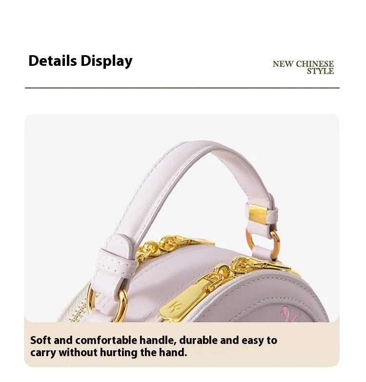 Literary Shoulder Bag National Style Small Crossbody Round Bag