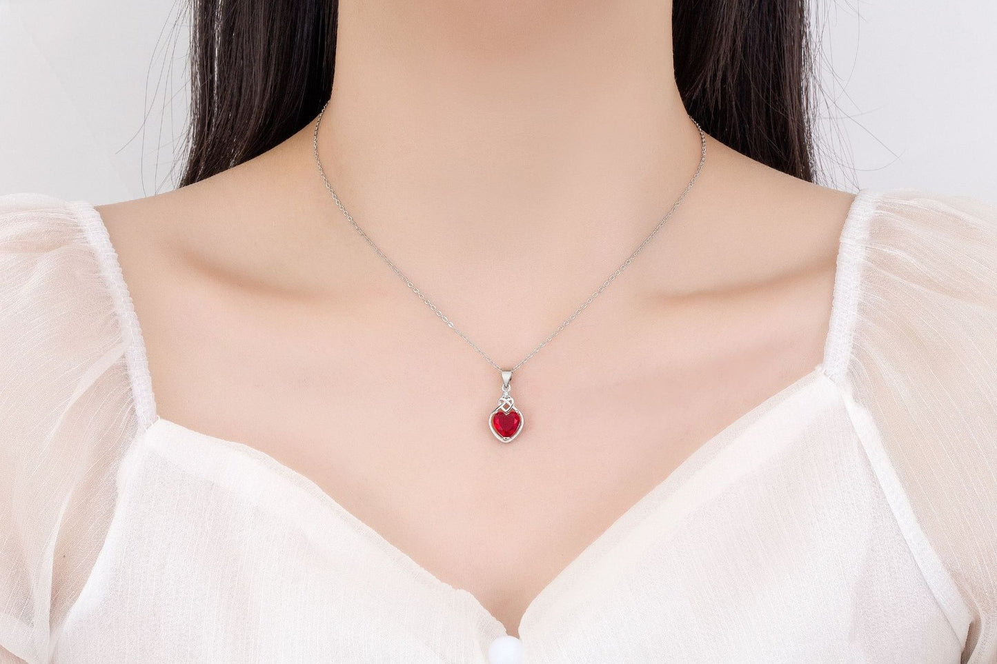 Heart-shaped Ruby Jewelry Suit