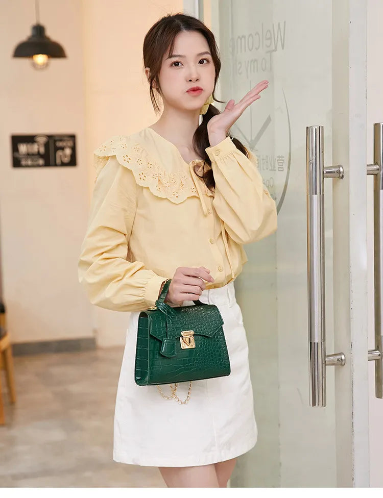 Street Fashion PU Crocodile Pattern Women's Handbag