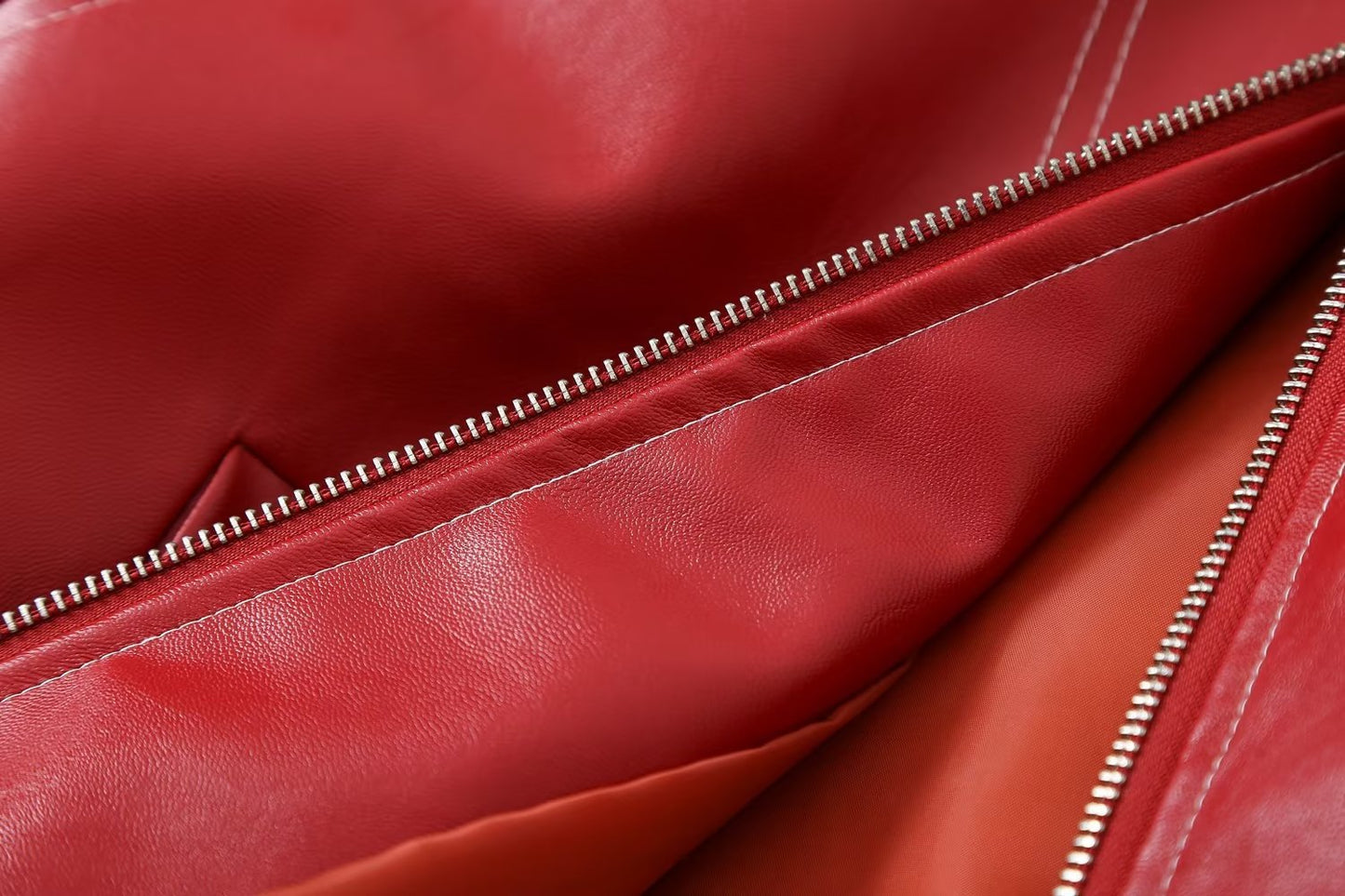 Loose Fashion Lapel Zip-up Jacket Cool Long Sleeve Zipper Closure Moto Biker Leather Jacket Womens Clothing