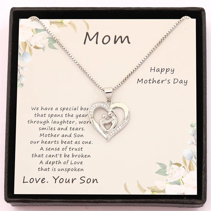 Mother's Day Necklace Gift Box Love Necklace For Women Fine Jewelry Women Accessories Fashion Jewelry