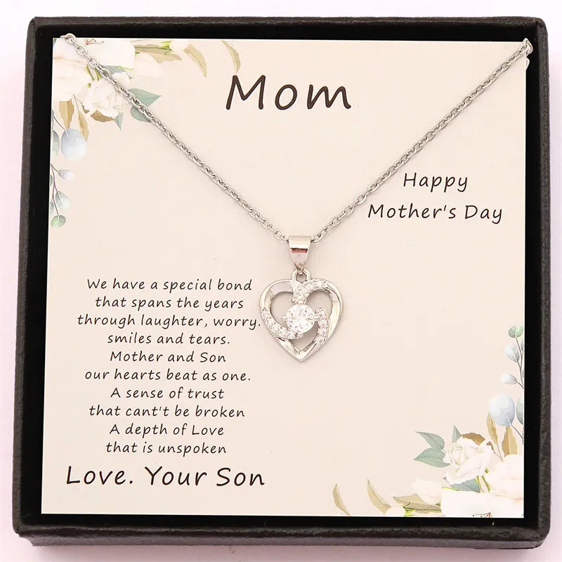 Mother's Day Necklace Gift Box Love Necklace For Women Fine Jewelry Women Accessories Fashion Jewelry