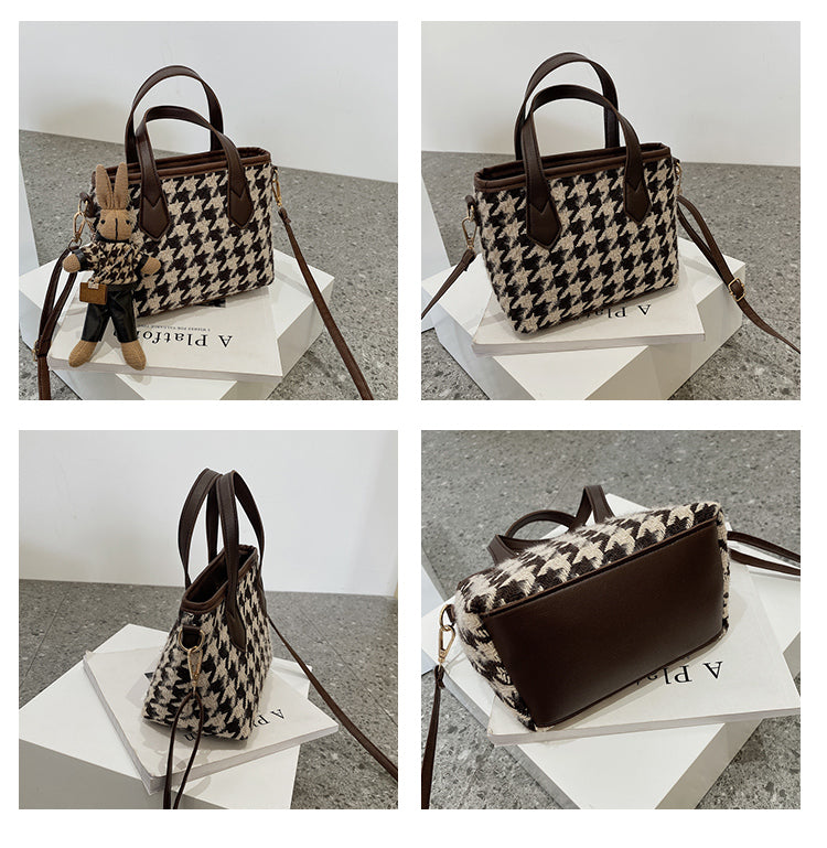 All-match Houndstooth Shoulder Portable Messenger Bag