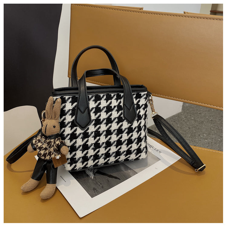 All-match Houndstooth Shoulder Portable Messenger Bag